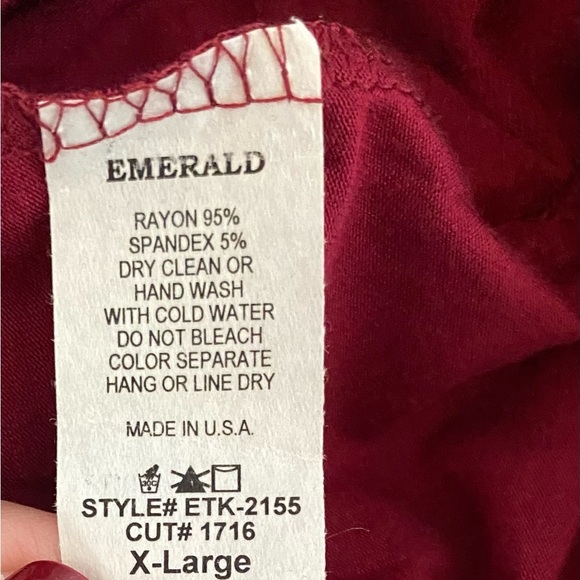 NWT Women's Red Lace Hem Emerald Topsize XL - Picture 4 of 4